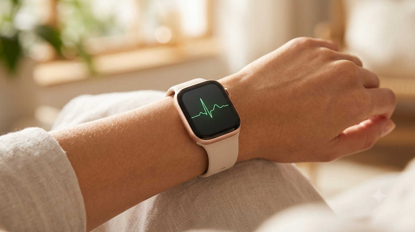 Montre connectée affichant un ECG